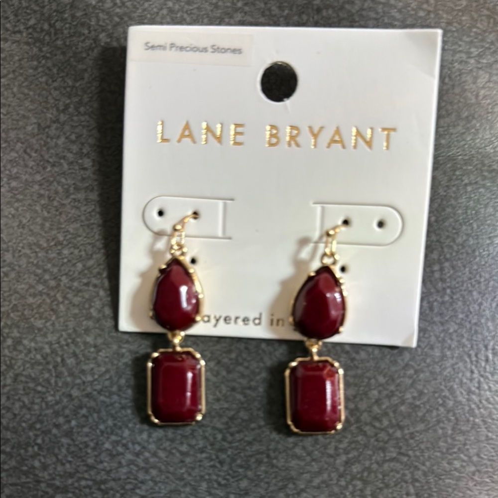 Lane Bryant Red and Gold Earrings
